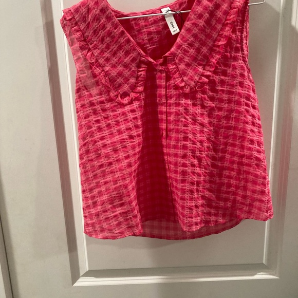 Mango Pink Textured Blouse - Picture 1 of 4